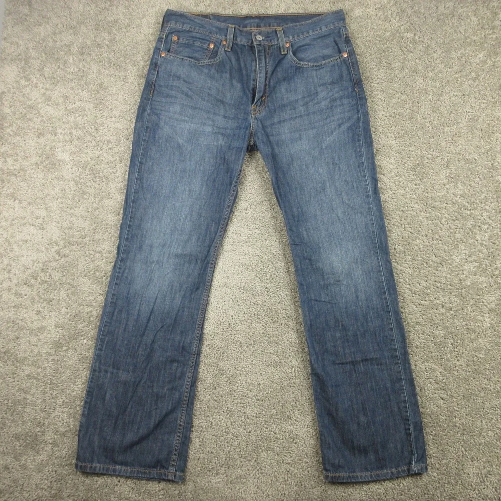 Levis Jeans Mens 34x32 Blue 527 Slim Bootcut Western Cowboy Rodeo Denim Pants